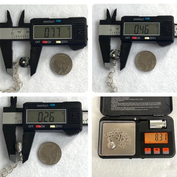 Sterling Silver 925 Cushion Cut Swarovski Crystal Twisted Link Pendant Necklace - Picture 10 of 16